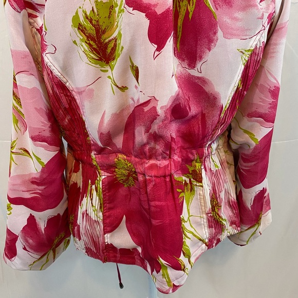 Vintage reversible pink button jacket floral solid - Picture 9 of 15